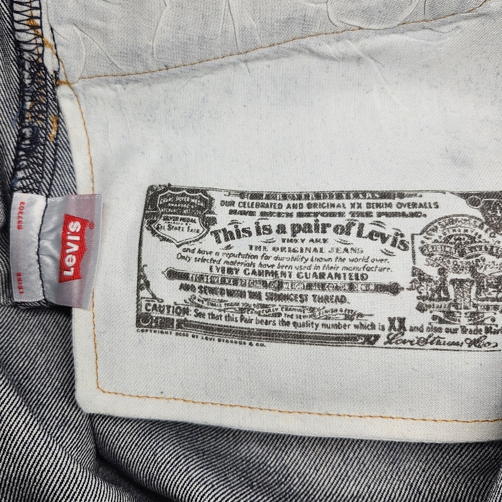 Levis 501 Dark Blue 100% Cotton Button Fly Denim Jeans 48 X 32 - Picture 10 of 10